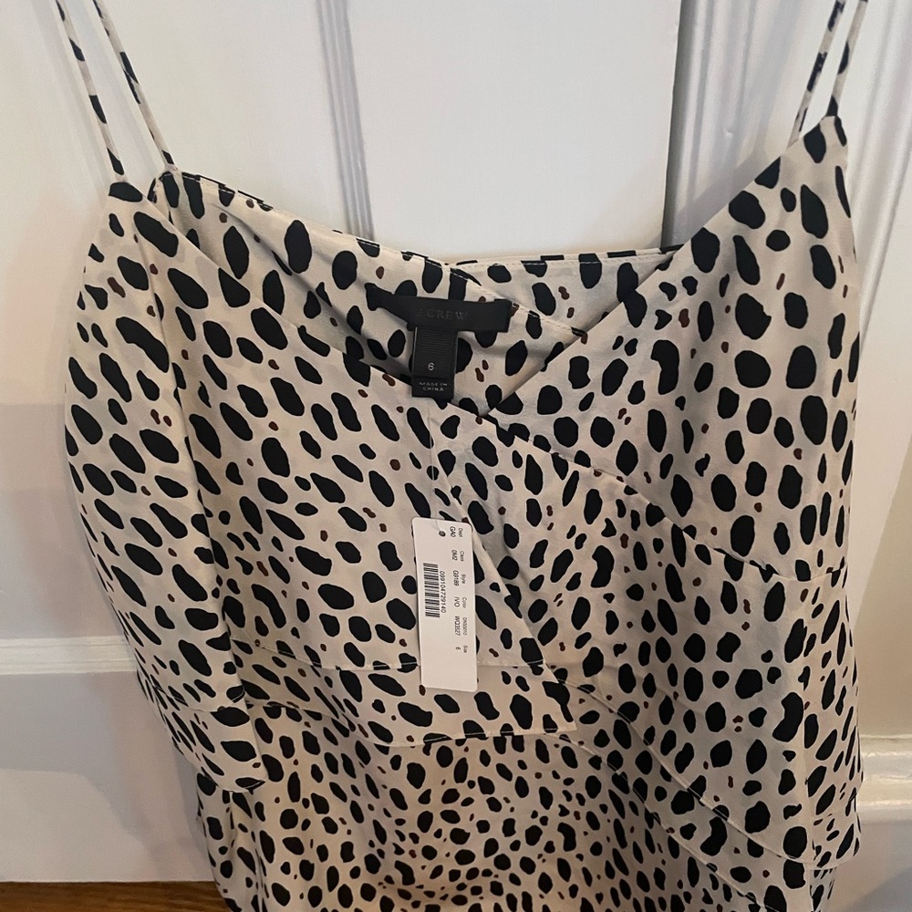 NWT J.Crew Silk Dot Tank Top